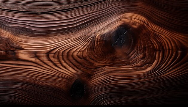 close up of dark finished wooden surface showcasing intricate grain and knot patterns perfect for flooring applications and high end interior design projects