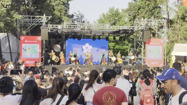 Crowd Watching Japanese Taiko Performance in Cordoba
