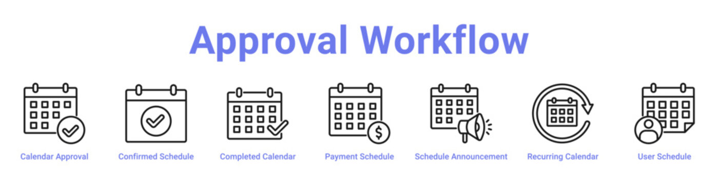 Approval Workflow Web Icon Banner and Collection