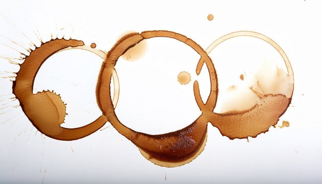 coffee stains on white background