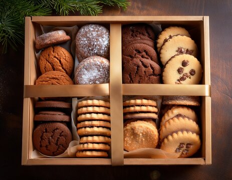 box of assorted cookies