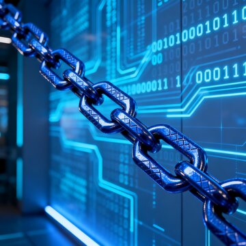 Digital Chain Representing Blockchain Technology and Data Security