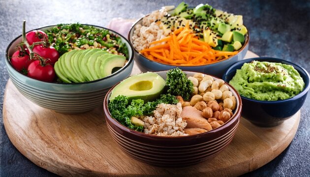 healthy high protein lunch bowls vegan and chicken options
