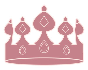 Png pink jeweled crown sticker, transparent background © Rawpixel.com