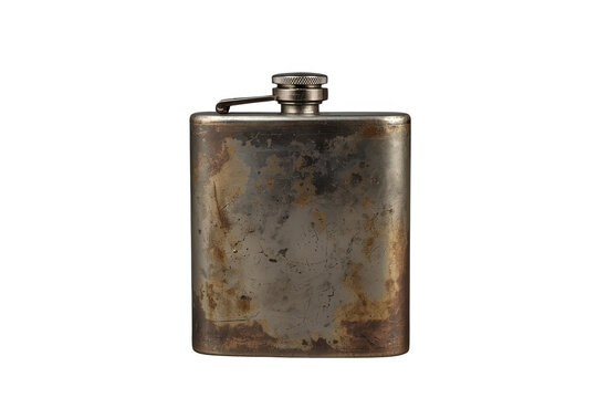 Weathered Rectangular Metal Hip Flask
