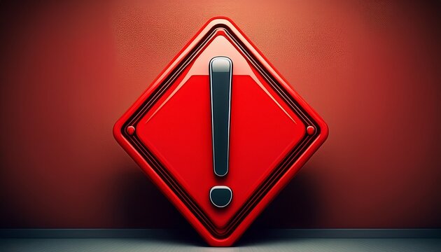 red exclamation danger sign for warning messages suitable for safetythemed designs hazard alerts caution symbols in presentations posters and websites
