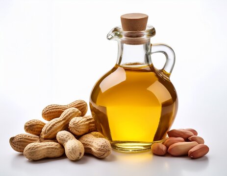 virgin groundnut oil isolated on white and white background image