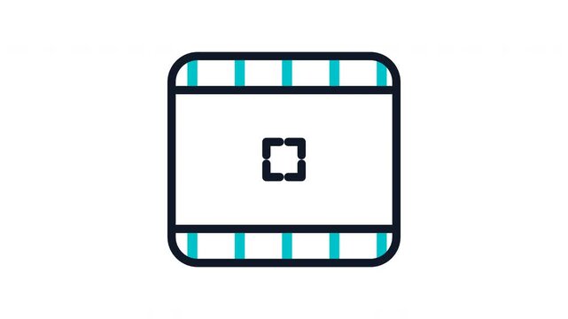 Fullscreen video playback media icon on white background