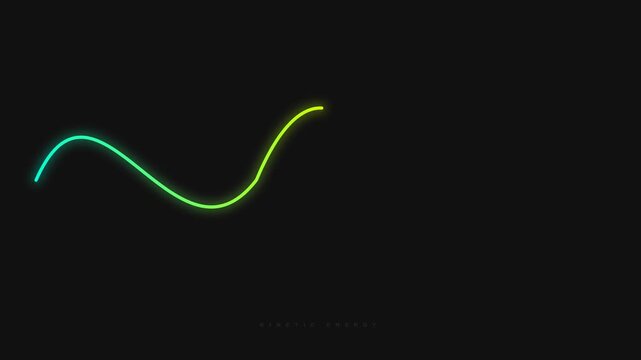Abstract kinetic energy motion graphics background loop with cyan neon stroke