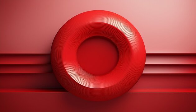 vibrant red circle with smooth surface symbolizing energy and passion stands out against plain background bold color and simple shape create striking visual impact