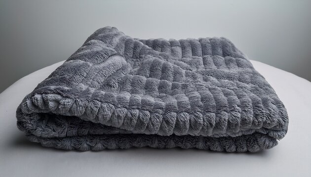 gray fluffy microfiber throw blanket folded neatly