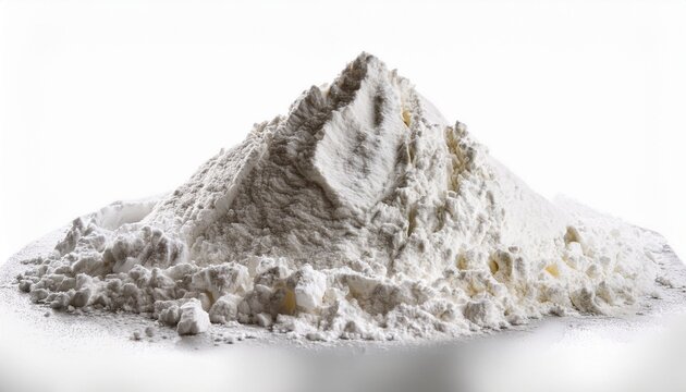 white flour powder on white background