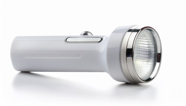 white mini led flash light on white background