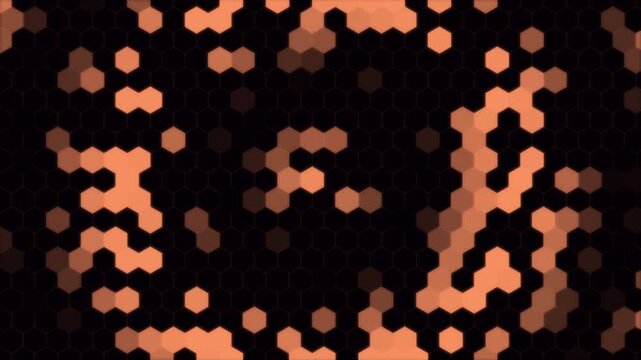 Pulsing Futuristic Hexagonal Honeycomb Tech Hive Grid Cyber Network Connection Structured Geometric Pattern Background for Advanced Technology Systems Artificial Intelligence and Scientific Database