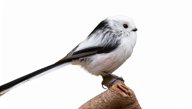 long tailed tit aegithalos caudatus isolated with no background