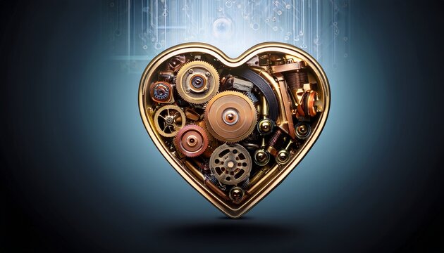a mechanical heart with intricate engine components