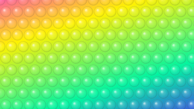 Colorful rainbow bubble wrap pattern with glossy texture