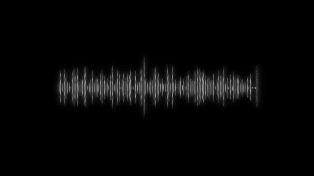 Studio DJ beat animating 4k voice recording frequency wave, abstract audio sound spectrum line, glowing music equalizer bar, dynamic radio player display