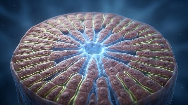Circular microscopic organism with radial cell structure