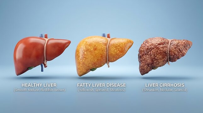 Comparison of healthy fatty and cirrhotic liver