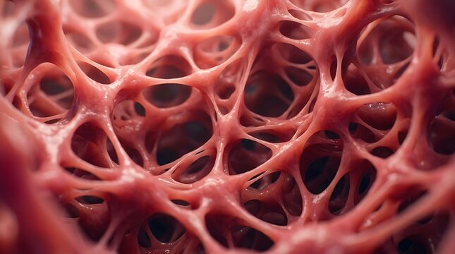 Pink organic porous cellular structure