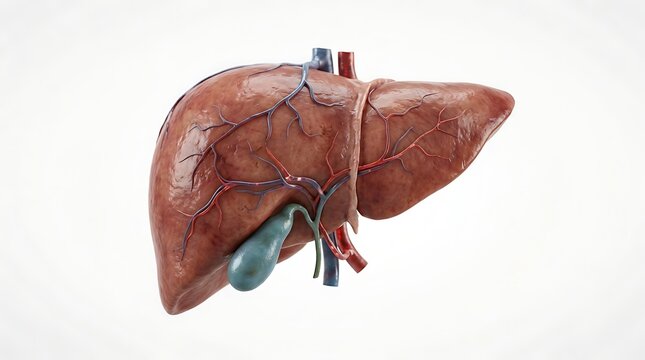 Human liver anatomy with gallbladder