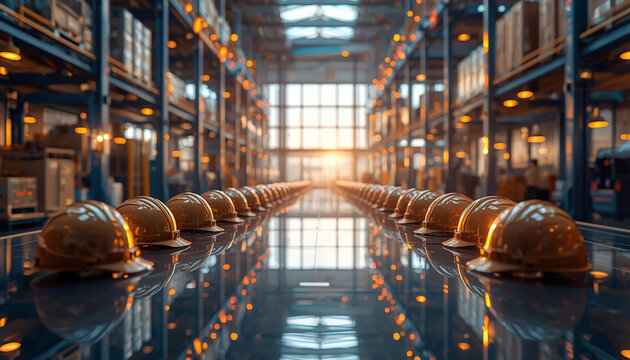 Labor Day Workforce Celebration with Construction, Manufacturing and Modern Workplace Elements