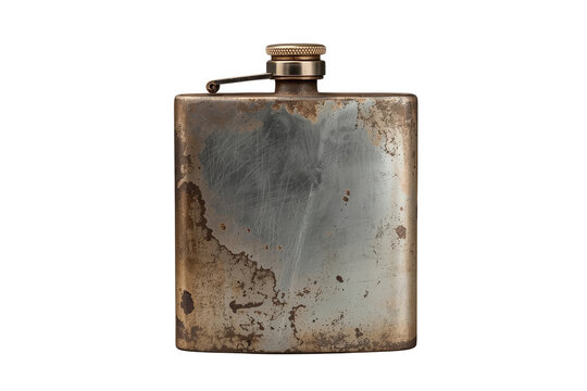 Weathered vintage metal hip flask