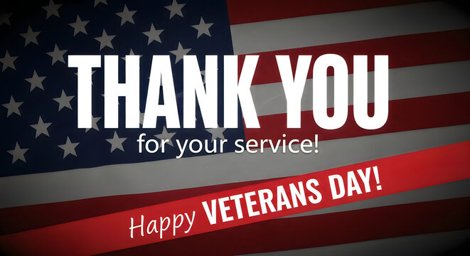 Thank you for your service greeting card design for veterans day celebration