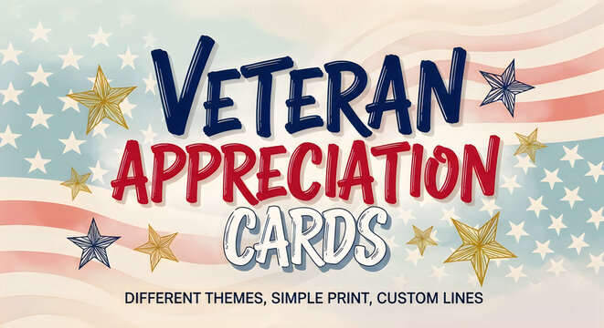 Patriotic veteran appreciation cards design for celebrating veterans day in the united states