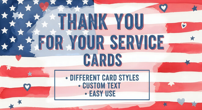 Thank you for your service greeting cards design for veterans day celebration