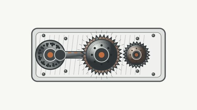 Precision mechanical gear assembly with rotating torque transfer and detailed industrial machining