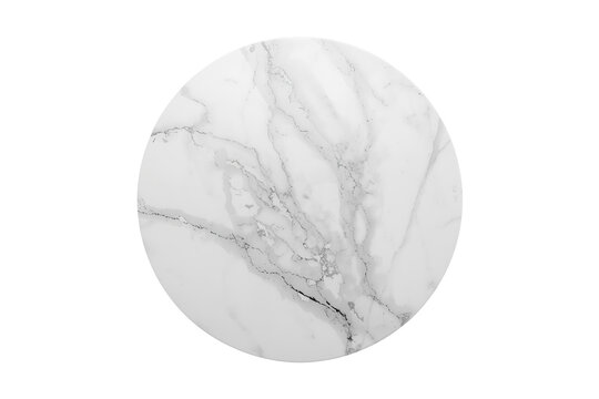 Round white marble slab