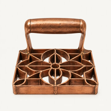 Traditional Indonesian Batik Copper Stamp, Cap Batik Textile Printing Block with Floral Motif