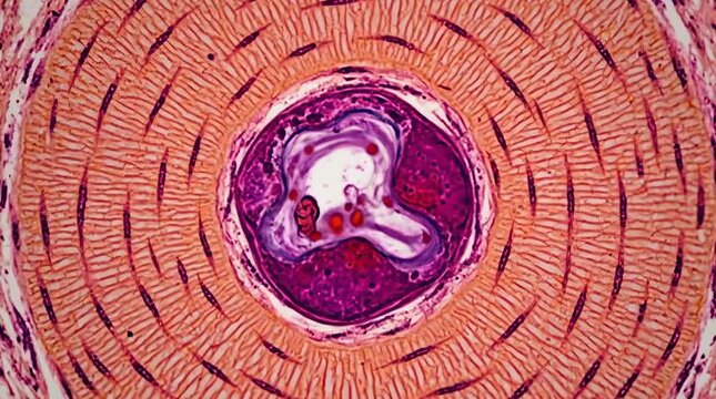 Microscopic magnification of biological tissue structure