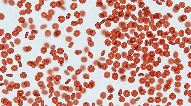 High-resolution microscopic view of numerous red blood cells displaying biconcave disc shape and uniform size in a biological
