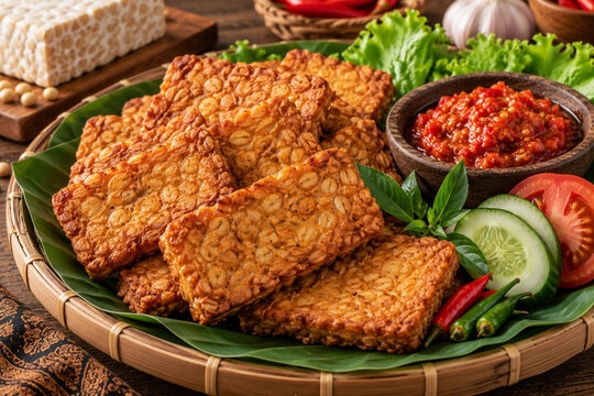 Indonesia fried tempe