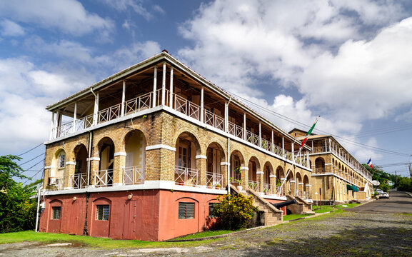 Historic colonial brick building housing the Embassy of Mexico on Vigie peninsula in Castries, Saint Lucia.