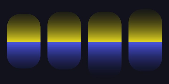 Four rounded vertical buttons with yellow and blue gradient