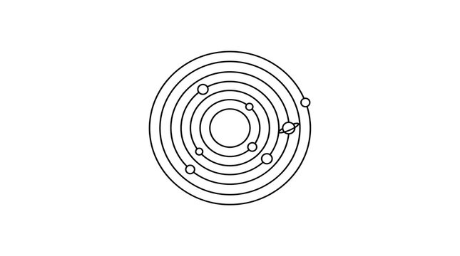 Radar Signal Concentric Circles Line Icon Vector