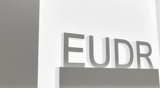 Three dimensional letters e u d r on a white background