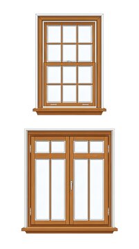 Traditional wooden sash and casement windows