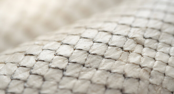 Close up of white snake scales texture