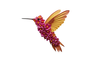 Fototapeta premium Hummingbird decorated with orchid flowers