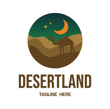 Desert land Logo Design template Illustration Vector