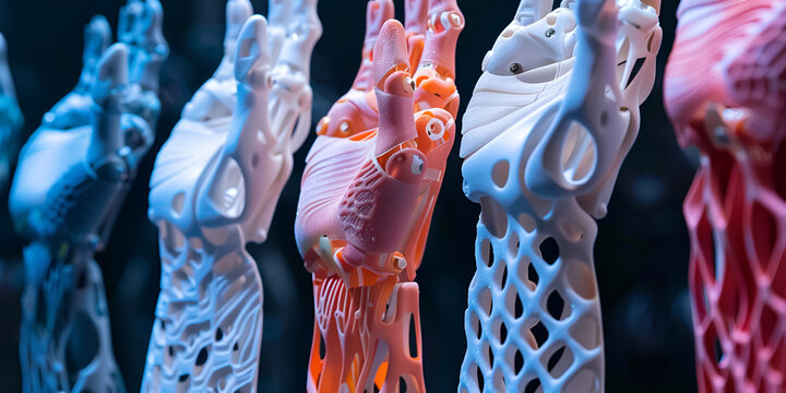 Futuristic 3D Printed Prosthetic Legs Displayed in Technology Exhibition