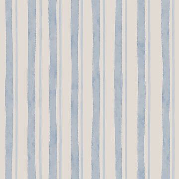 Winter blue and beige vertical stripes seamless pattern - soft neutral textile background