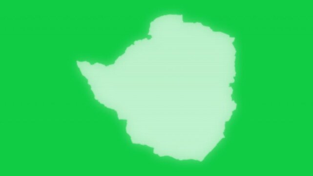 Zimbabwe VHS old screen effect map pop animation green background