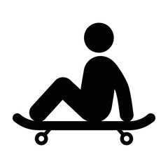 Silhouette of person sitting on skateboard icon design © Jeffrey