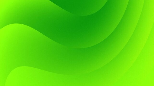 Seamless looping animation of layered smooth abstract waves in vibrant lime to forest green gradients gently undulating and flowing in continuous curved motion across the frame